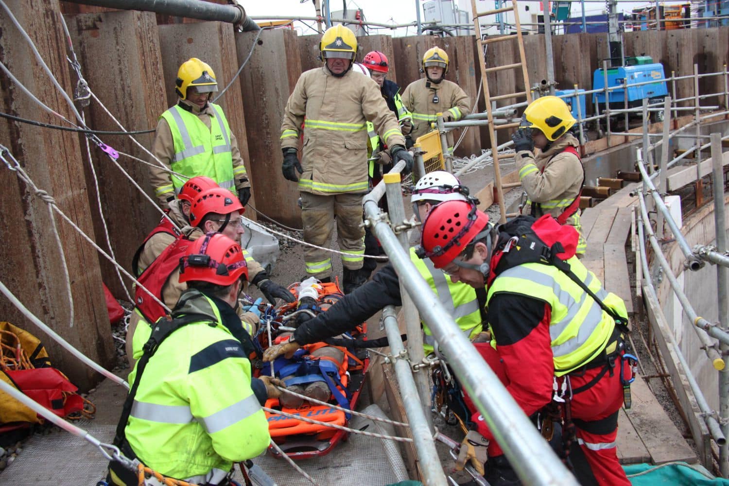 Fire and rescue service carry out mock rescue
