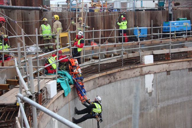 Fire and rescue service carry out mock rescue